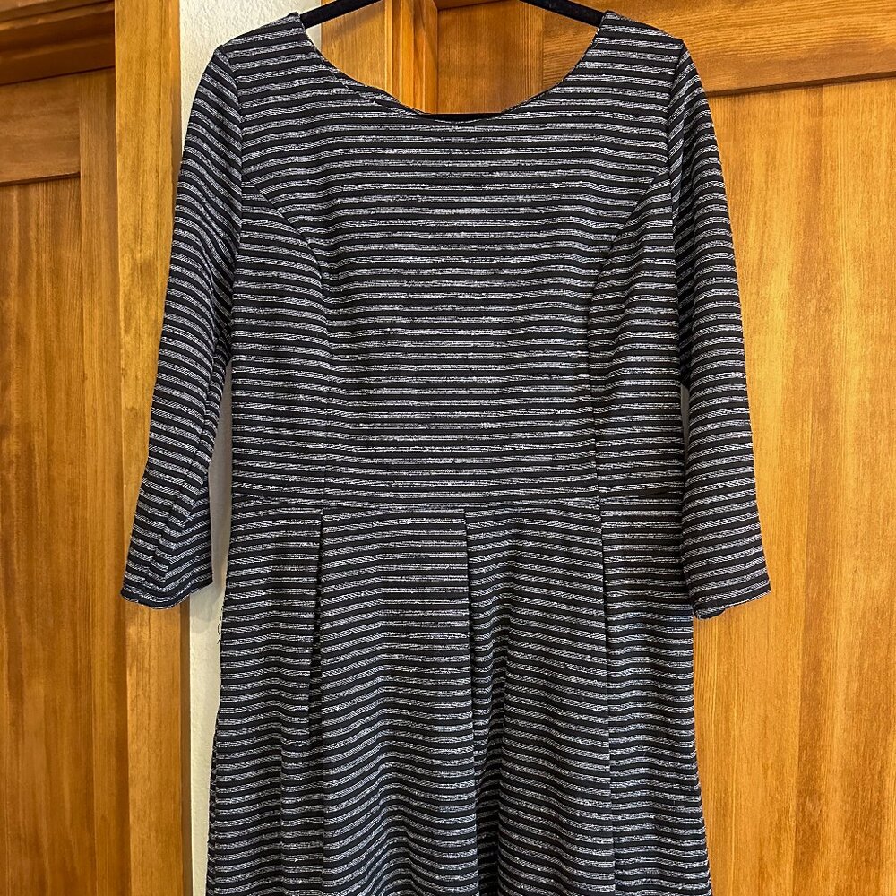 Merona Dress - Black and White Stripes - Size XL